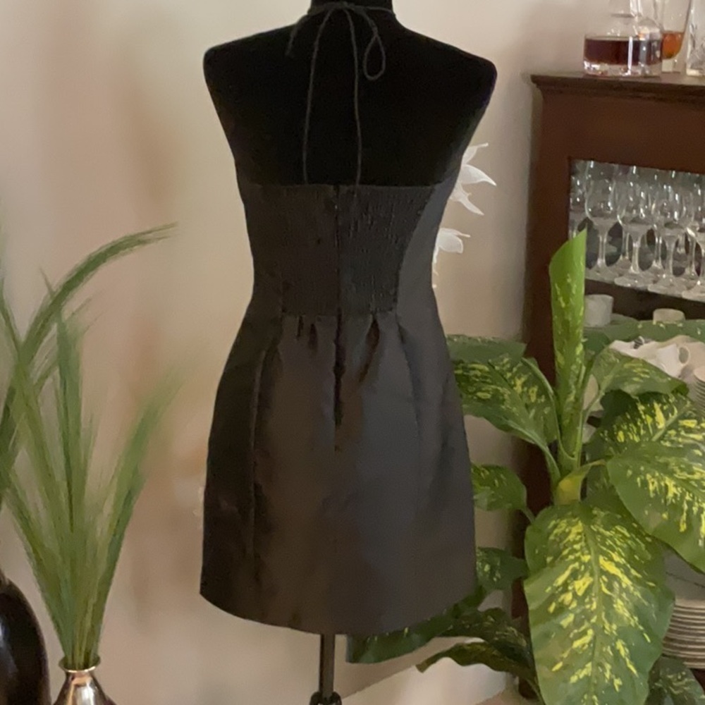 HUTCH -  Black Taffeta Dress with White Floral Design - NWOT - Picture 4 of 6